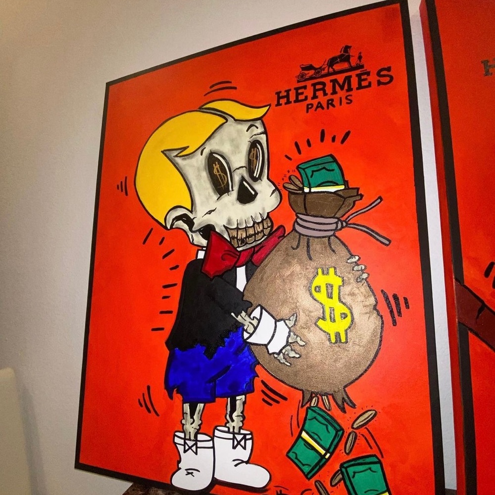Hermes Richi Rich & Duck Art canvas